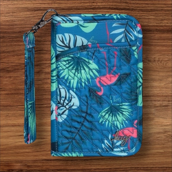 Lug North/South Tandem Wallet w/ RFID - SE Flamingo Blue NWT - Picture 2 of 11